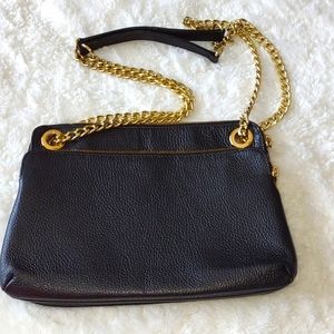 Black pebbled Italian Leather